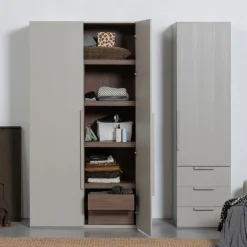 WOOOD Kledingkast Rens Grijs - 110x210x58 cm