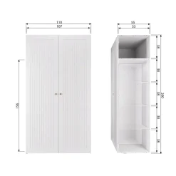 WOOOD Kledingkast Sipke Wit - 110x200x55 cm