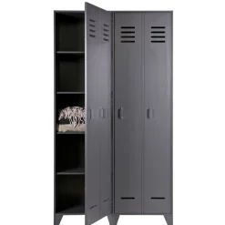 WOOOD Lockerkast Stijn Grijs - 103x187x40 cm