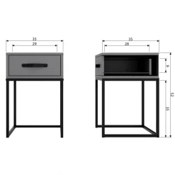 WOOOD Nachtkastje Morris Leem - 35x52x35 cm