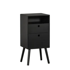 WOOOD Nachtkastje Ozzy Zwart - 36x75x30 cm