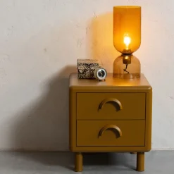 WOOOD Nachtkastje Rune Honinggeel - 42x45x42 cm