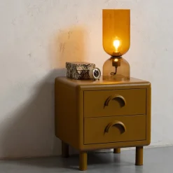 WOOOD Nachtkastje Rune Honinggeel - 42x45x42 cm