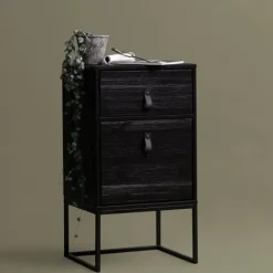 WOOOD Nachtkastje Zola Zwart - 40x74x35 cm