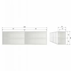 WOOOD Opzetkast  Klink Mist - 200x60x35 cm