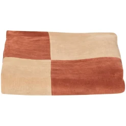 WOOOD Plaid Zena Roestbruin / Beige 130x170 cm