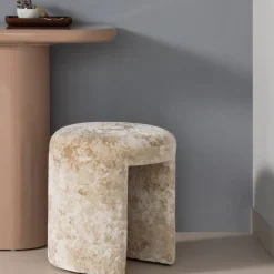 WOOOD Poef Charlie Beige - Ø 45 cm