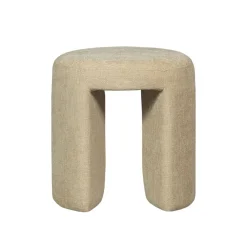 WOOOD Poef Charlie Beige - Ø 45 cm