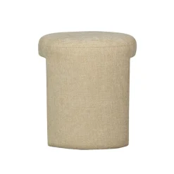 WOOOD Poef Charlie Beige - Ø 45 cm