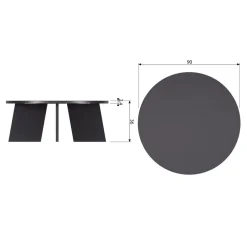 WOOOD Salontafel Fries Zwart - Ø 90 cm