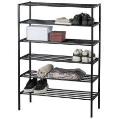 WOOOD Schoenenrek Ferro Zwart - 85x120x35 cm