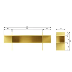 WOOOD Sidetable Jana Mist - 180x70x35 cm