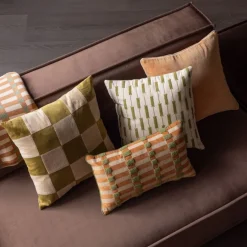 WOOOD Sierkussen Vola Groen / Terra - set 4 stuks