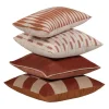 WOOOD Sierkussen Zena Roze / Roestbruin - set 4 stuks