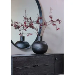 WOOOD Spiegel Doutzen Zwart - Ø 80 cm