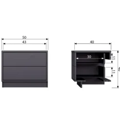 WOOOD TV meubel Finca Zwart - 50x40x40 cm