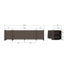 WOOOD TV-meubel Brock Middenbruin - 200x53x44 cm