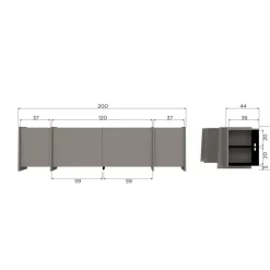 WOOOD TV-meubel Brock Warmgrijs - 200x53x44 cm