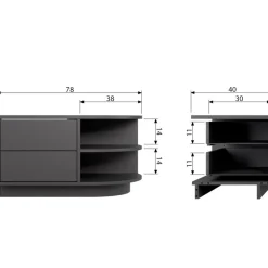 WOOOD TV-meubel Finca Zwart - 78x40x40 cm