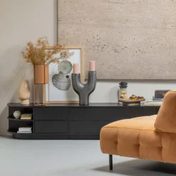 WOOOD TV-meubel Finca Zwart - 78x40x40 cm