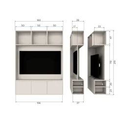 WOOOD TV-meubel Meggy Dust - 160x215x40 cm