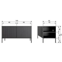 WOOOD TV-meubel New Gravure Dust - 100x56x44 cm