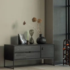 WOOOD TV-meubel Silas Zwart - 120x55x44 cm