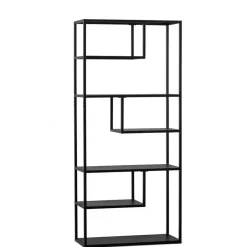 WOOOD Vakkenkast Teun Zwart - 85x188x35 cm