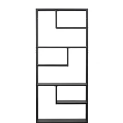 WOOOD Vakkenkast Teun Zwart - 85x188x35 cm