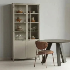 WOOOD Vitrinekast Exhibit XL Zand - 99x200x44 cm