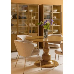 WOOOD Vitrinekast Exhibit XL Honinggeel - 142x200x44 cm