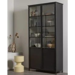 WOOOD Vitrinekast Exhibit XL Zwart - 99x200x44 cm