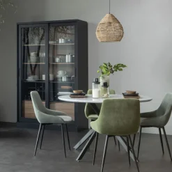 WOOOD Vitrinekast James Zwart - 125x200x47 cm