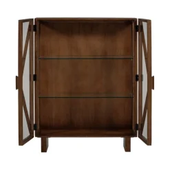 WOOOD Vitrinekast Kella Donkerbruin - 100x132x44 cm