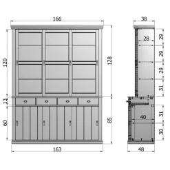 WOOOD Vitrinekast Lagos Wit - 166x214x48 cm