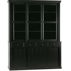 WOOOD Vitrinekast Lagos Zwart - 166x214x48 cm