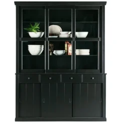 WOOOD Vitrinekast Lagos Zwart - 166x214x48 cm