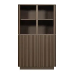 WOOOD Vitrinekast Nova Truffel - 102x172x40 cm