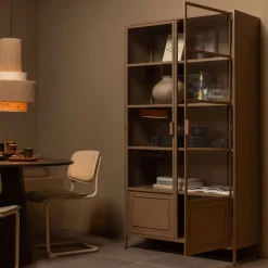 WOOOD Vitrinekast Ronja Bruin - 110x189x43 cm