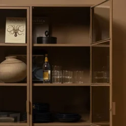 WOOOD Vitrinekast Ronja Bruin - 110x189x43 cm