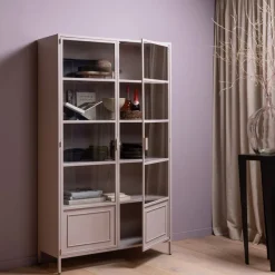 WOOOD Vitrinekast Ronja Roze - 110x189x43 cm