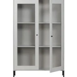 WOOOD Vitrinekast Xam Grijs - 100x155x40 cm