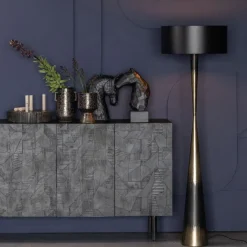 WOOOD Vloerlamp Blackout Too Zwart - E27 - 151 cm hoog