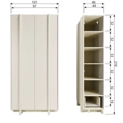 WOOOD Wandkast Basu Dust - 101x210x46 cm