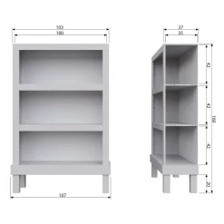 WOOOD Wandkast Bonk Mist - 107x160x39 cm