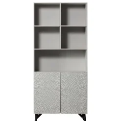 WOOOD Wandkast Carved Greige - 90x200x37 cm