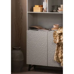 WOOOD Wandkast Carved Greige - 90x200x37 cm