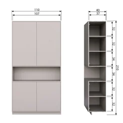 WOOOD Wandkast Finca Mist - 110x210x40 cm