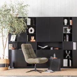 WOOOD Wandkast Finca Zwart - 78x210x40 cm