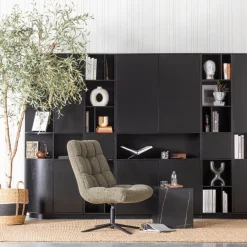 WOOOD Wandkast Finca Zwart - 78x210x40 cm